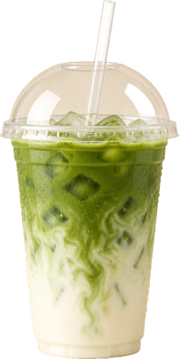 An iced matcha latte